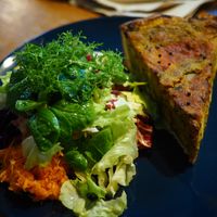 Quiche with salad for lunch, 8.50€. at Pausenraum in Freiburg