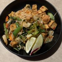 Vegan drunken noodles with tofu   at Lulu's Thai Noodle Shop in Kansas City