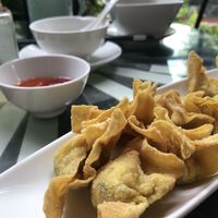 Wonton appetizer with mushrooms and green beans at Bong Sung Vegetarian Food - District 1 in Ho Chi Minh City