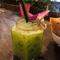 Deliciously tart ambarella cherry (superfood) juice  at Bong Sung Vegetarian Food - District 1 in Ho Chi Minh City