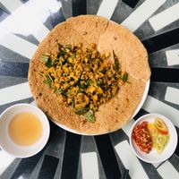 Tofu mushroom turmeric on sesame crispy cake at Bong Sung Vegetarian Food - District 1 in Ho Chi Minh City