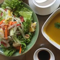 Salad, pumpkin soup at Bong Sung Vegetarian Food - District 1 in Ho Chi Minh City