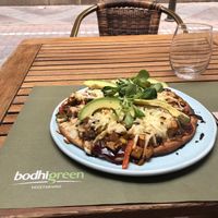BBQ tofu pizza at BodhiGreen Vegetariano in Alicante