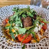 Spaghetti with tempeh meatballs at BodhiGreen Vegetariano in Alicante