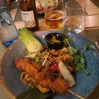 Noodles with vegetables at BodhiGreen Vegetariano in Alicante