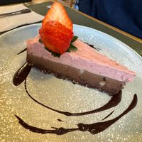 Raw strawberry/chocolate tart at BodhiGreen Vegetariano in Alicante