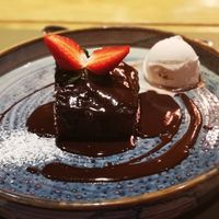 Chocolate walnut cake at BodhiGreen Vegetariano in Alicante