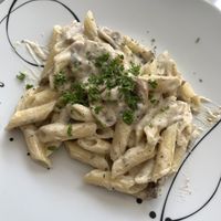Pasta with shrooms) at Purolove Vegan Gourmet in Panama City
