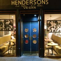 Outside at Henderson's Vegan in Edinburgh