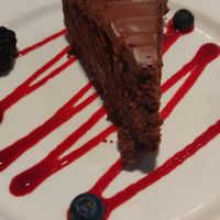 Chocolate cake at Henderson's Vegan in Edinburgh