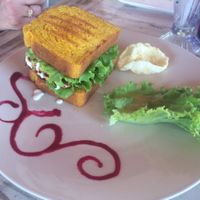 tempeh sandwich, gluten-free at Malaika Secret Moksha in Sanur