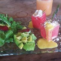 Watermelon and feta cheese  at Malaika Secret Moksha in Sanur