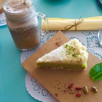 raw & Vegan Lemon cake + carob shake at Organic Market and Food in Marbella