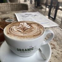 Soy latte - very yummy!  at Organic Market and Food in Marbella