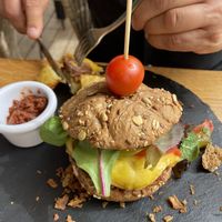 Vegan burger 🍔  at Organic Market and Food in Marbella