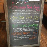 Board with specials at Live Juice in Concord