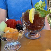 Fruit cup and Bloody Mary  at Tweet in Chicago