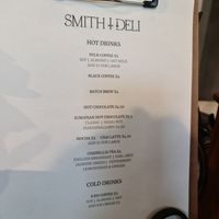 Drinks menu at Smith & Deli in Collingwood
