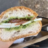 gf sandwich w/ basil, tomato, mozzarelldande  at Smith & Deli in Collingwood