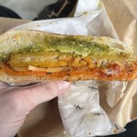 Pesto chicken tempeh sandwich   at Smith & Deli in Collingwood