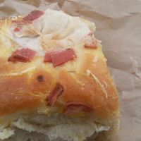 Vegan bacon and cheese roll at Smith & Deli in Collingwood