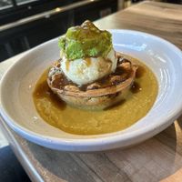 Pie with mushy peas   at Smith & Deli in Collingwood