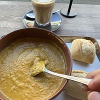Thick and flavorful pumpkin soup. Great coffee!  at Smith & Deli in Collingwood