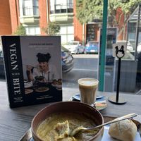 Read a couple of pages while enjoying my soup & coffee.  at Smith & Deli in Collingwood