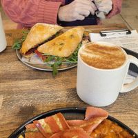 The Godfather Toastie (with Flat White and Chai Latte) at Smith & Deli in Collingwood