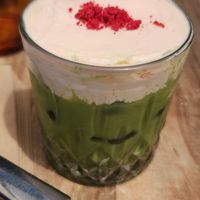 Strawberry cloud iced matcha at Smith & Deli in Collingwood