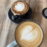 Cappuccino and flat white  at Smith & Deli in Collingwood