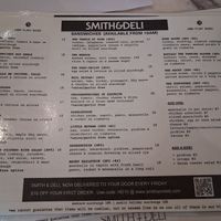 Current menu at Smith & Deli in Collingwood