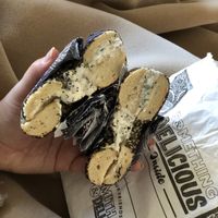 Bagel with dill cream cheese at Smith & Deli in Collingwood