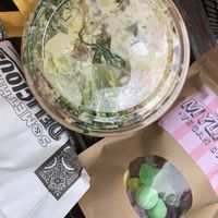 Mixed potato and Caesar salad/ mylk bar vegan lollies at Smith & Deli in Collingwood