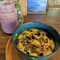 Millet Pumpkin Porridge + Antioxidant Smoothie at Smoothie Shop in Jimbaran