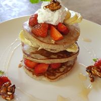 Vegan Buckwheat Pancakes at Smoothie Shop in Jimbaran