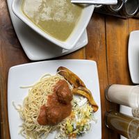 Spaghetti dish from menu of the day 7.5/10  at El Vegano Andante in Medellin