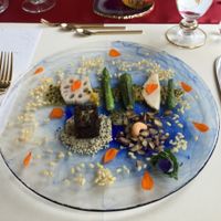 Assorted vegetable plate - I'm not sure the pic does it justice. Everything was delicious - especially the mushroom cube. at Tudore Tranquility in Tokyo