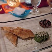 Edamame, peas and aubergine dip  at Tudore Tranquility in Tokyo