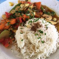 Vegan vegetable curry at La Frontera in Fisterra