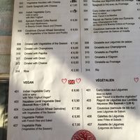 Menu at La Frontera in Fisterra