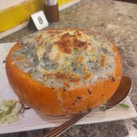 Big Pumpkin filled with Rice at Green Veggie 天然齋 in Hong Kong Island