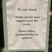Closed   at Sabai Sabai in Toronto