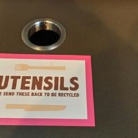Recycling of utensils! at Amy's Drive Thru in Rohnert Park