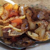 Delicious vegan loaded grilled cheese sandwich at Amy's Drive Thru in Rohnert Park