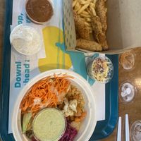 Californian bowl and a tender box (is that what it’s called?) with spicy special sauce and ranch  at Amy's Drive Thru in Rohnert Park