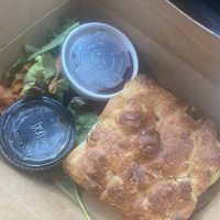 French Dip Sandwich with side salad  at Passion Flour Patisserie in Salt Lake City