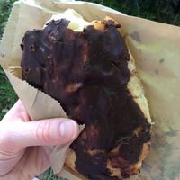 Cream-filled pastry with chocolate frosting at Passion Flour Patisserie in Salt Lake City