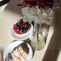 Picture of the french horn and fruit tart at Passion Flour Patisserie at Passion Flour Patisserie in Salt Lake City