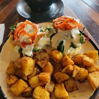 Smoked tofu Benedict at Passion Flour Patisserie in Salt Lake City